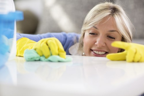 Local carpet cleaning service working on a residential carpet in West Kensington